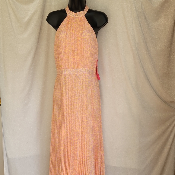 Betsey Johnson Dresses & Skirts - NEW Floral Maxi Dress Betsey Johnson Halter Neck Pleated Size 8